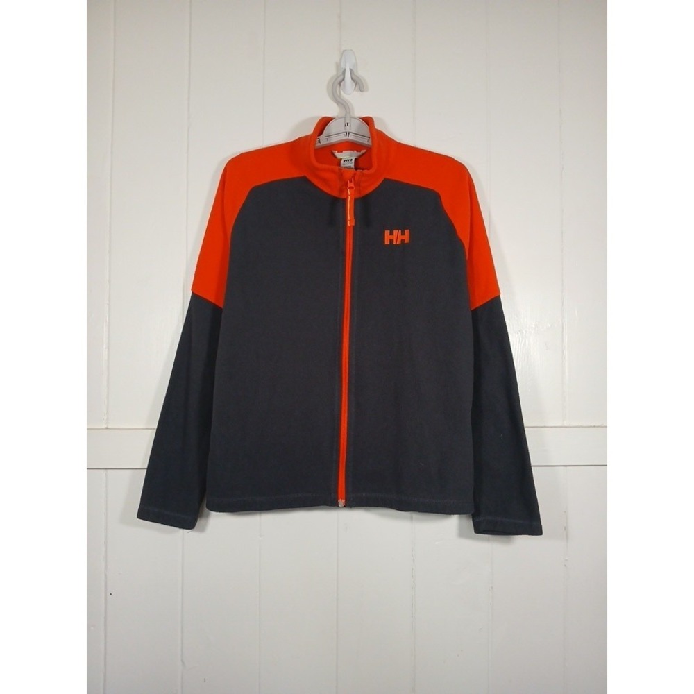 Helly Hansen Polartec Daybreaker 2.0 Fleece Jacket Youth Boys 16 Gray Orange LS - Picture 14 of 15